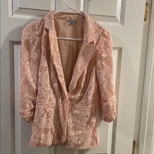 Charlotte Russe Small Peach Lace Blazer